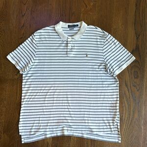 POLO Ralph Lauren, XXL, White with Blue stripes, Pima Soft Touch